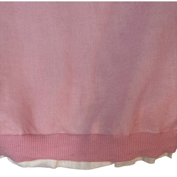 NWT ZARA Pink Medium Short Sleeve Linen Blend Dainty, Whimsical Top - Picture 9 of 16